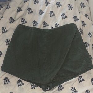 Princess Polly Dark Green Wrap Skort